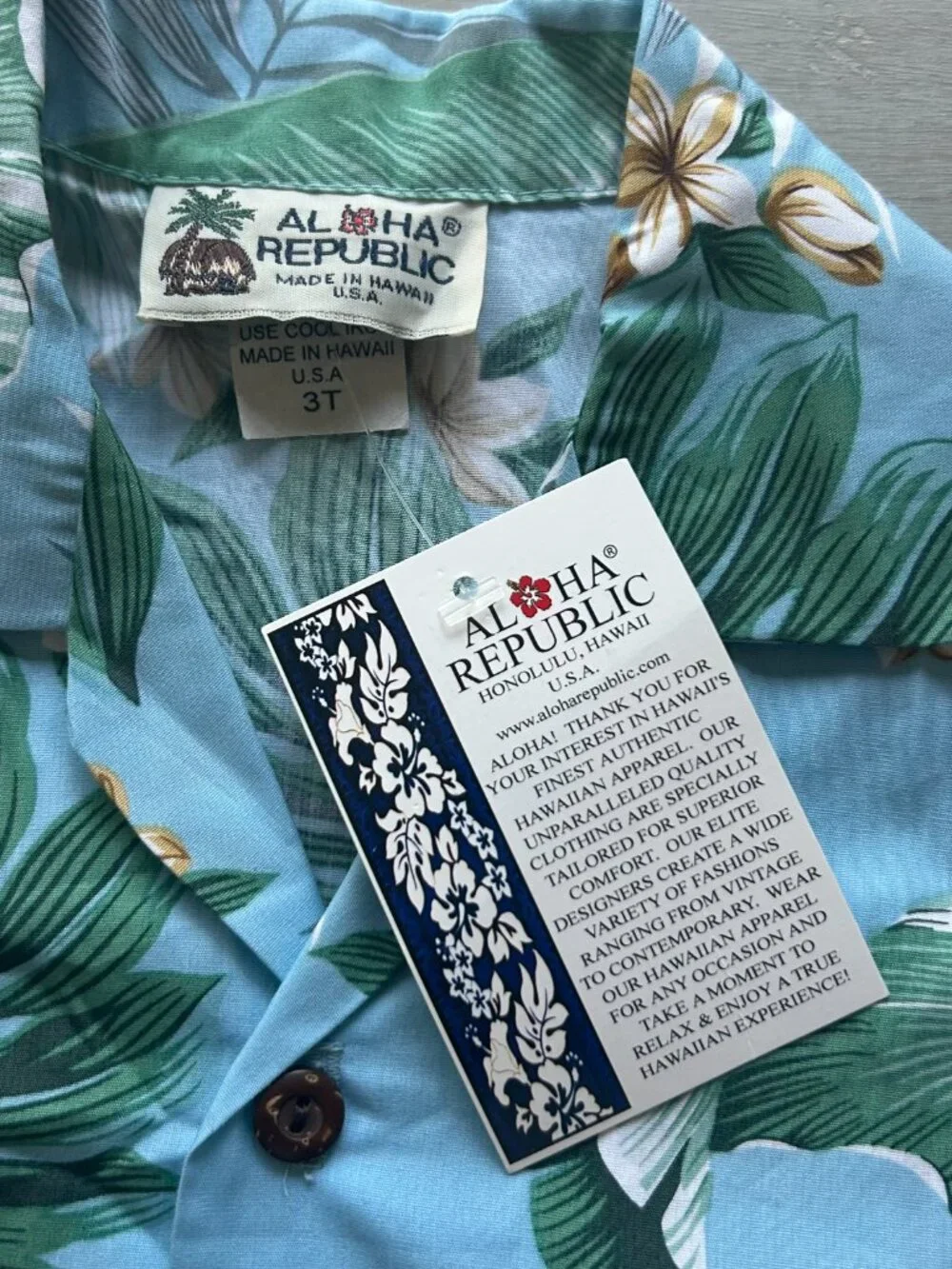 NWT Aloha Republic Boys Size Authentic Hawaiian Shirt 3T Made in Hawaii USA New